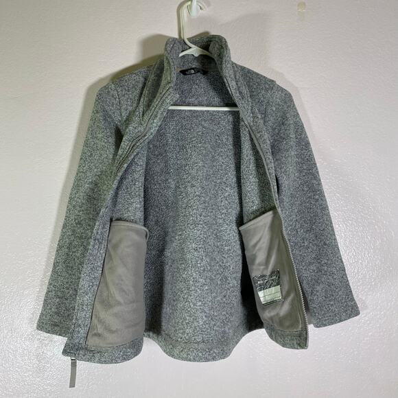 The North Face Maggy Seater Fleece Jacket Dark Gray Heather Girls Size M - Picture 4 of 6
